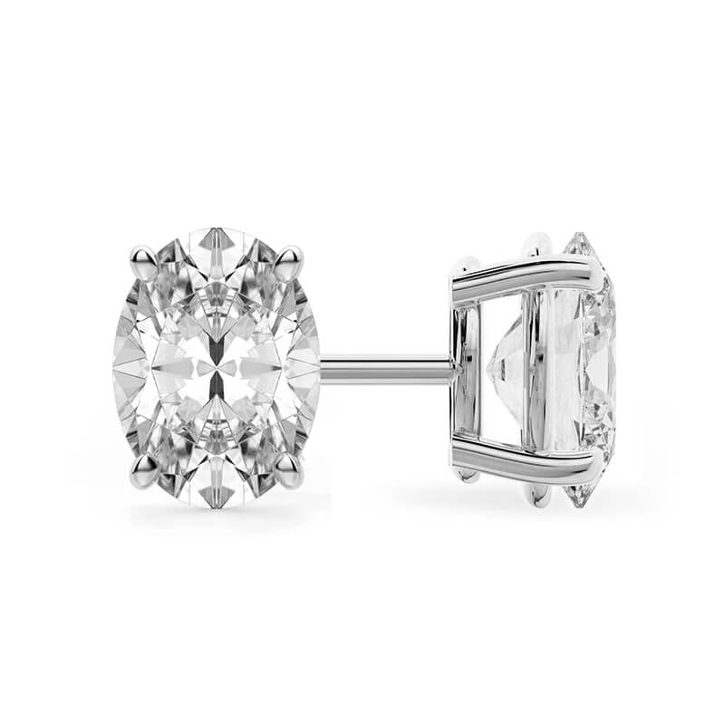 Classic Solitaire Oval Cut Moissanite Four Prong Stud Earrings,REL-FA1C763-05,REL-FA1C763-1,REL-FA1C763-2