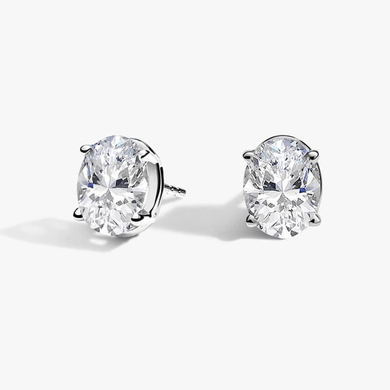 Classic Solitaire Oval Cut Moissanite Four Prong Stud Earrings,REL-FA1C763-05,REL-FA1C763-1,REL-FA1C763-2