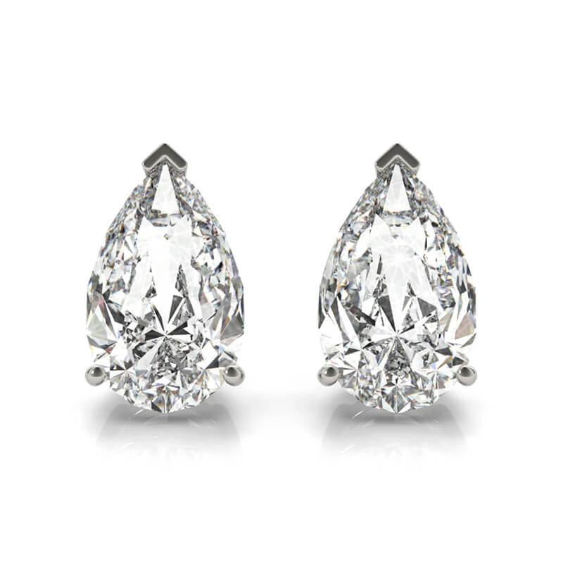 Classic Solitaire Pear Cut Moissanite Stud Earrings,REL-FA1C764-05,REL-FA1C764-1,REL-FA1C764-2