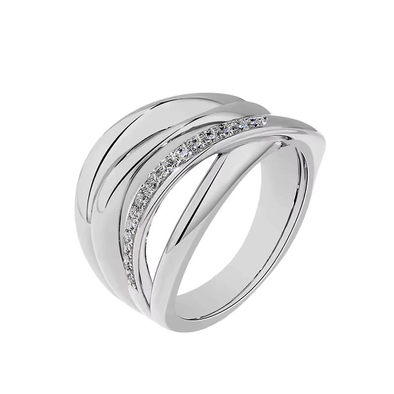 RRL-LR04119WMOS,Fashion Moissanite Multiple Crossover Interlocking Wedding Band Ring