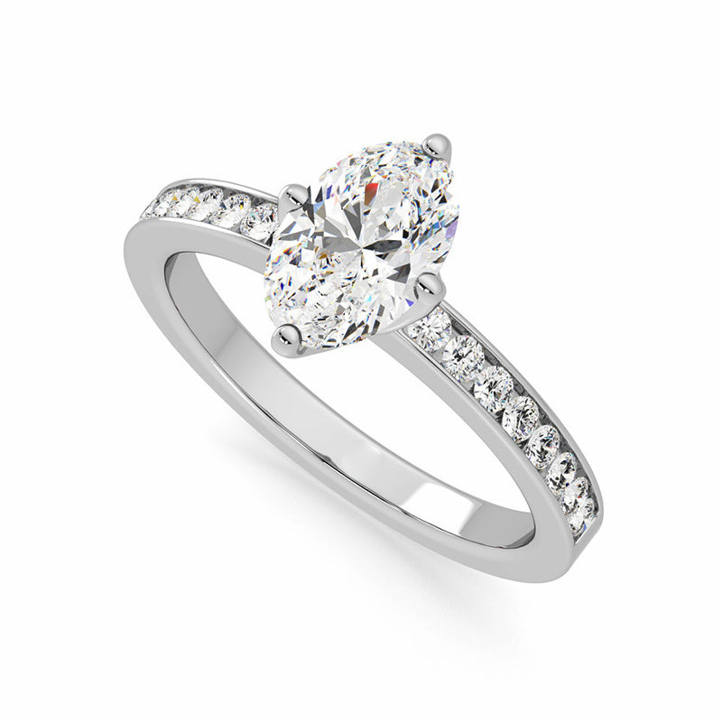 Marquise Cut Moissanite Channel-Set Side Stone Engagement Ring,RRL-FA1C782-1,RRL-FA1C782-2,RRL-FA1C782-3