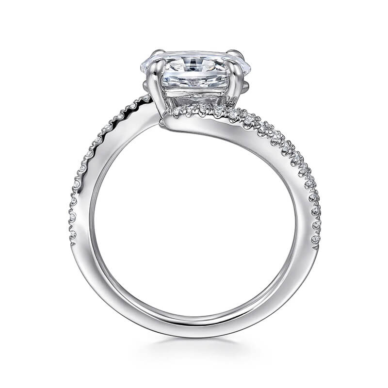 Oval Cut Moissanite Bypass Pave Engagement Ring,RRL-FA1C798-1,RRL-FA1C798-2,RRL-FA1C798-3