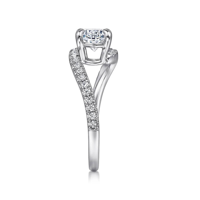 Oval Cut Moissanite Bypass Pave Engagement Ring,RRL-FA1C798-1,RRL-FA1C798-2,RRL-FA1C798-3