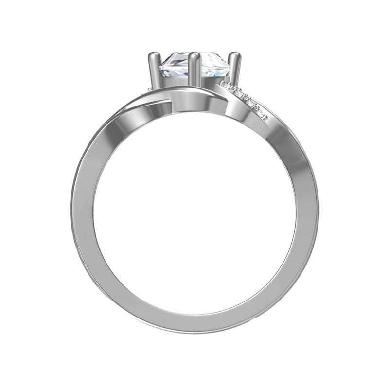 Round Moissanite Bypass Split Shank Pave Engagement Ring,RRL-FA1C886-1,RRL-FA1C886-2,RRL-FA1C886-3