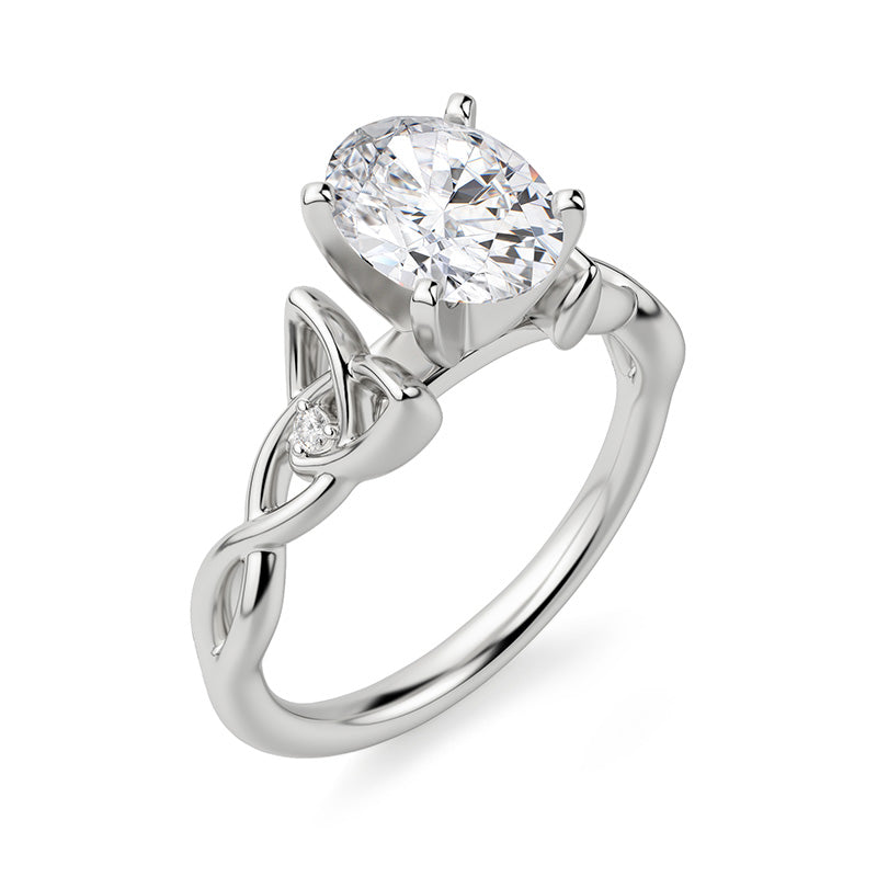 Solitaire Celtic Knot Oval Cut Moissanite Engagement Ring,RRL-FA1C766-1,RRL-FA1C766-2,RRL-FA1C766-3