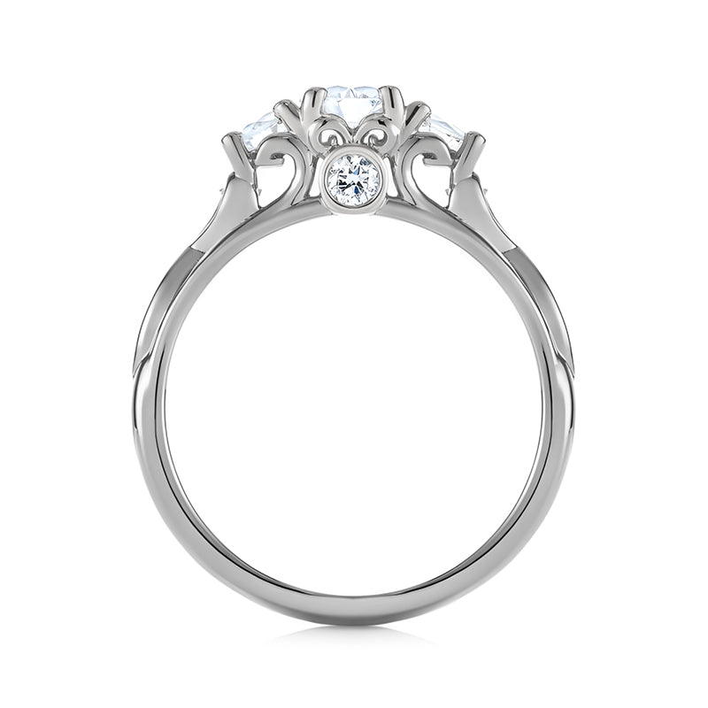 Three Stone Round Moissanite Infinity Engagement Ring,RRL-FA1C794-1,RRL-FA1C794-2,RRL-FA1C794-3