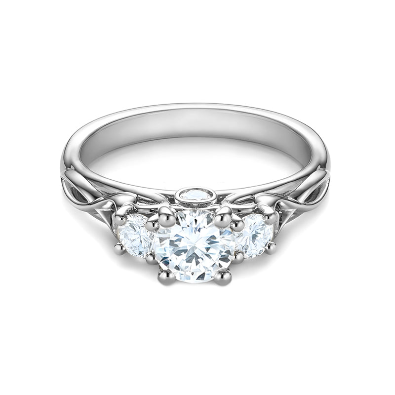 Three Stone Round Moissanite Infinity Engagement Ring,RRL-FA1C794-1,RRL-FA1C794-2,RRL-FA1C794-3