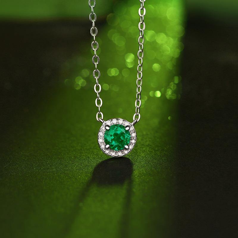 Emerald series sterling silver round necklace - ReadYourHeart
