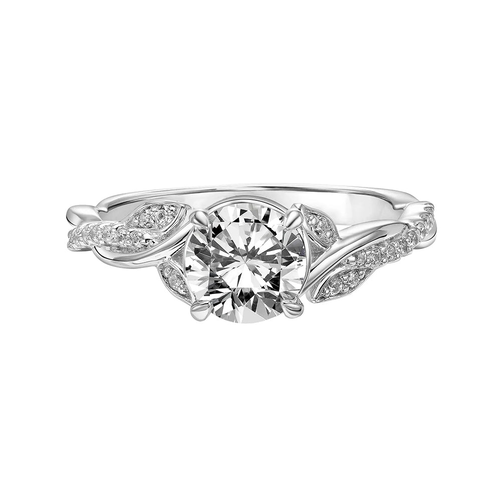 Floral Vine Moissanite Twisted Pave Engagement Ring - ReadYourHeart